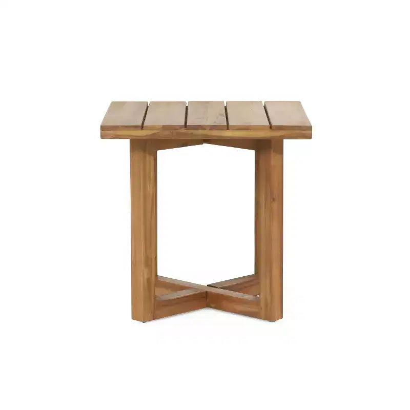 Christopher Knight Home Asha Ensemble de Chaises Modernes en Bois d'Acacia pour Patio avec Table d'Appoint à Lattes