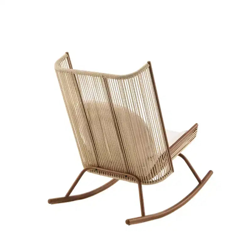 Christopher Knight Home Suraj Ensemble de salle à manger d'extérieur 2 pièces avec table en béton léger et fauteuil à bascule en fer