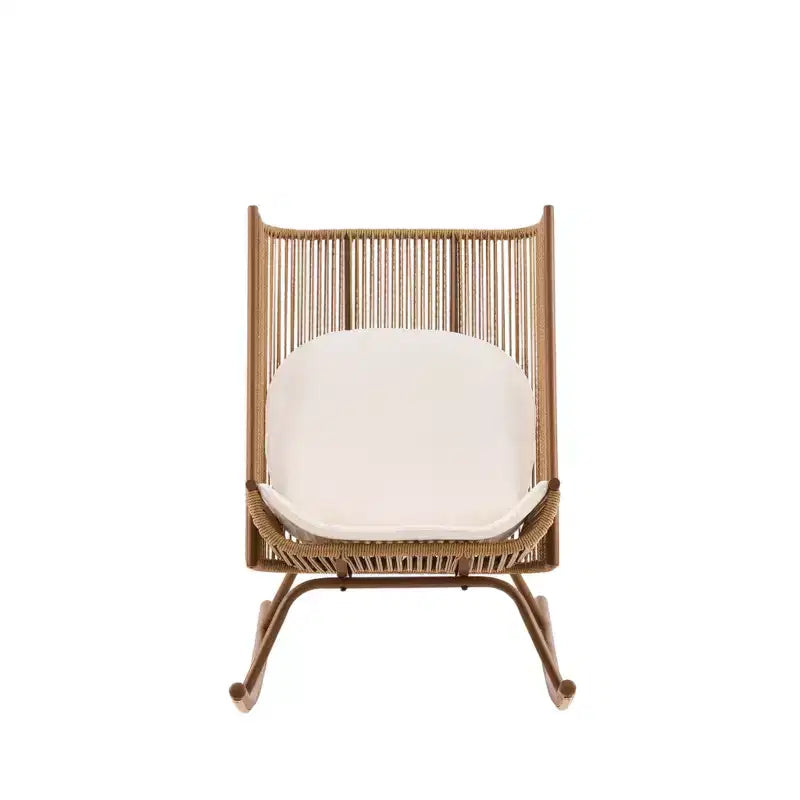 Ensemble de salle à manger d'extérieur 2 pièces Varun Farmhouse de Christopher Knight Home avec table en bois d'acacia et chaise à bascule en fer