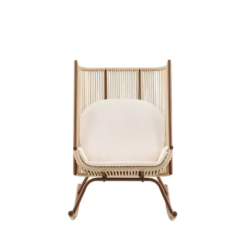 Ensemble de salle à manger d'extérieur 2 pièces Varun Farmhouse de Christopher Knight Home avec table en bois d'acacia et chaise à bascule en fer
