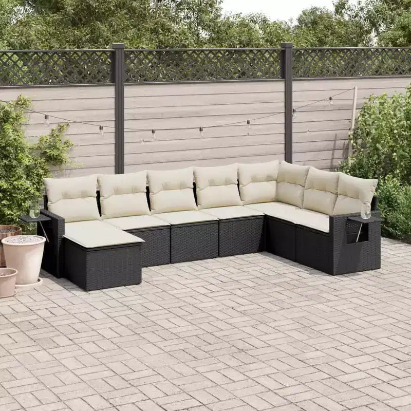 vidaXL Salon de jardin modulable avec rangements et coussins