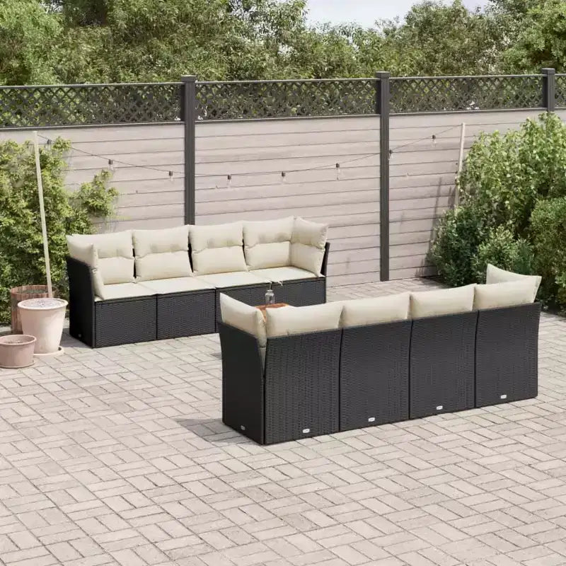 vidaXL Salon de jardin avec coussins en résine tressée