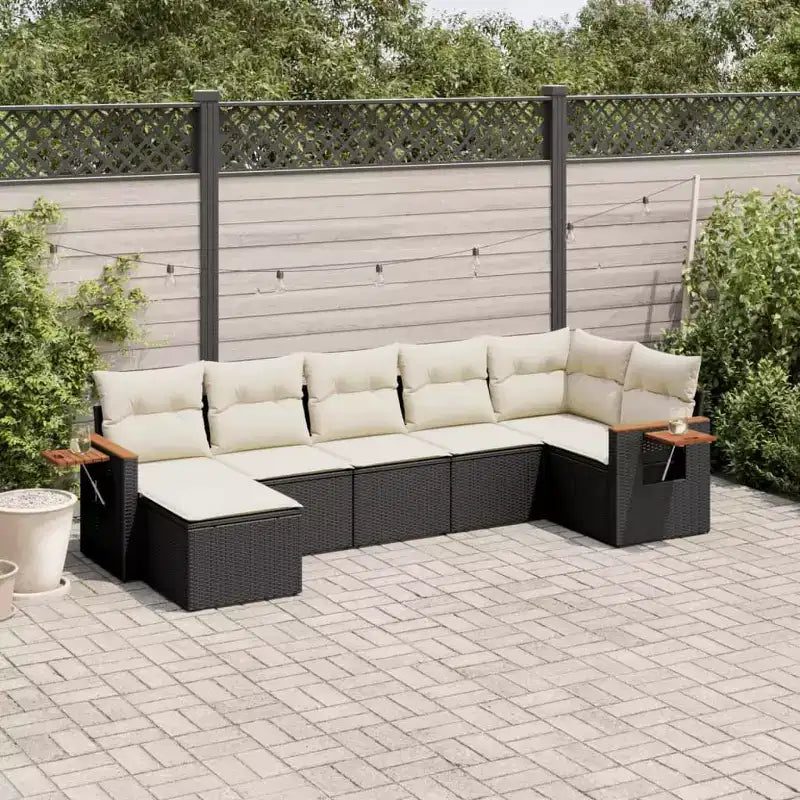 vidaXL Salon de jardin en résine tressée avec pieds réglables larges