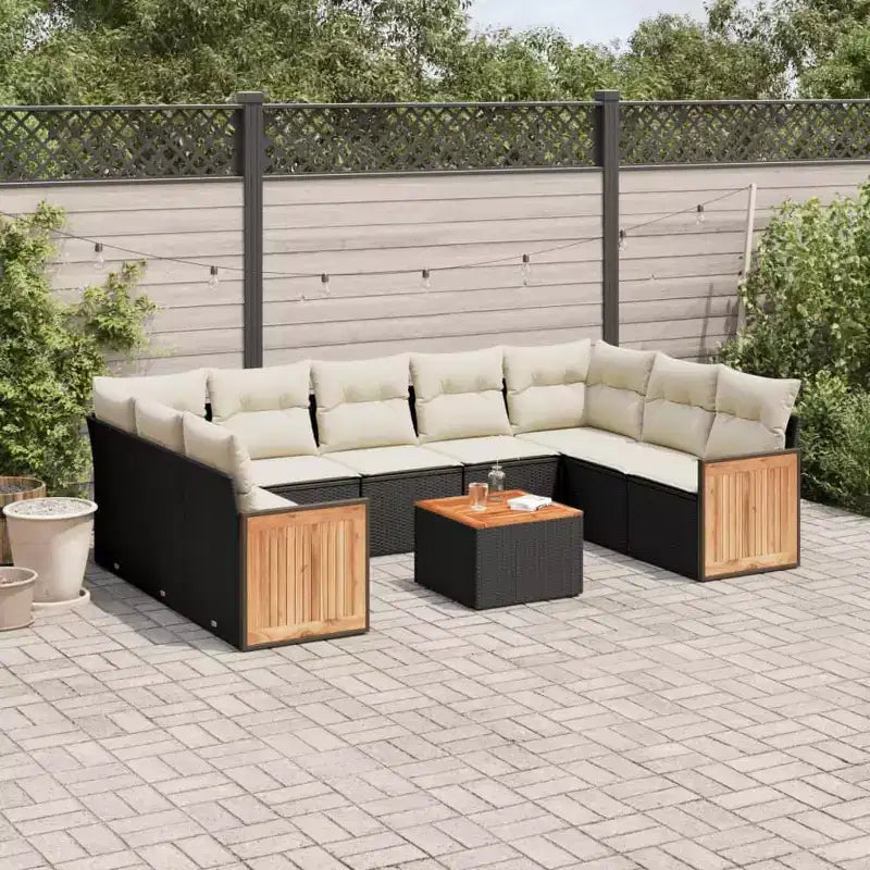 vidaXL Ensemble de canapés de jardin modulaires avec coussins et rangement
