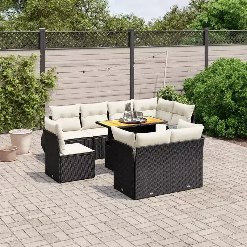 vidaXL Ensemble de canapés de jardin en résine tressée 9 pièces
