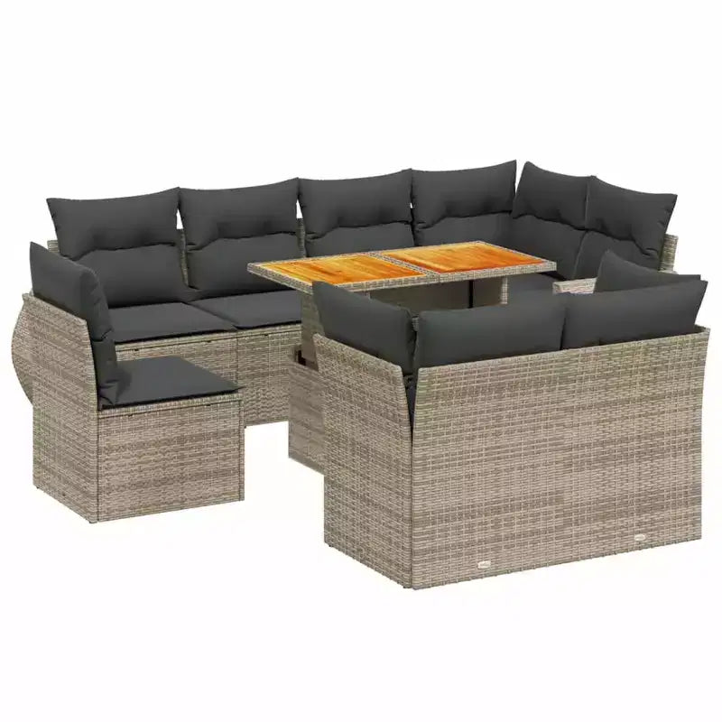 vidaXL Ensemble de canapés de jardin en résine tressée 9 pièces