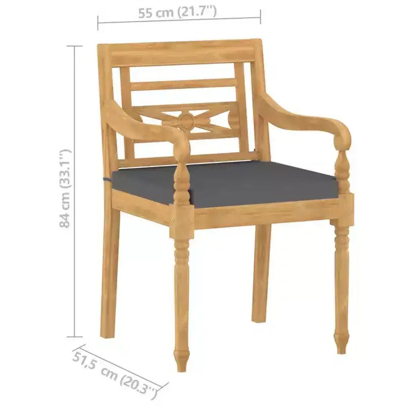 vidaXL Ensemble de salle à manger d'extérieur 5 pcs en bois de teck massif