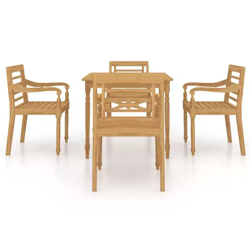 vidaXL Ensemble de salle à manger d'extérieur 5 pcs en bois de teck massif