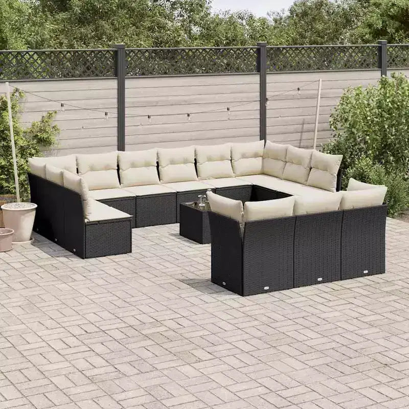 vidaXL Salon de jardin avec coussins en résine tressée