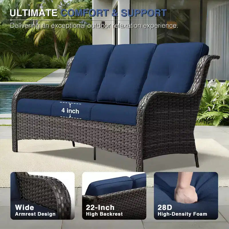 Ensemble de canapés d'extérieur UPTIOT Premium avec fauteuils pivotants et poufs multifonctionnels