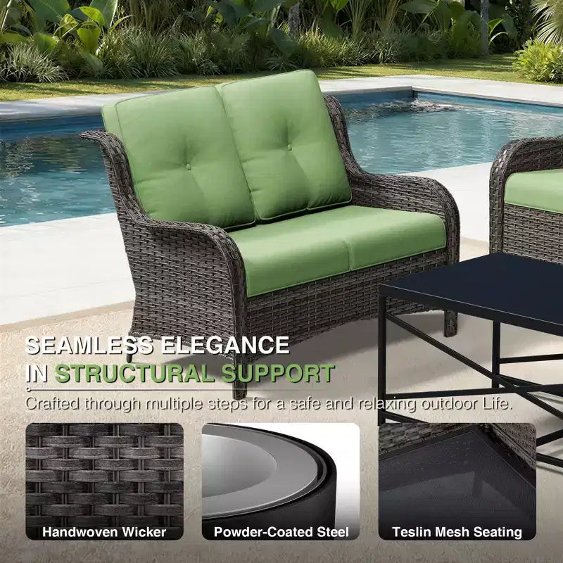 Ensemble de canapés d'extérieur UPTIOT Premium avec fauteuils pivotants et poufs multifonctionnels