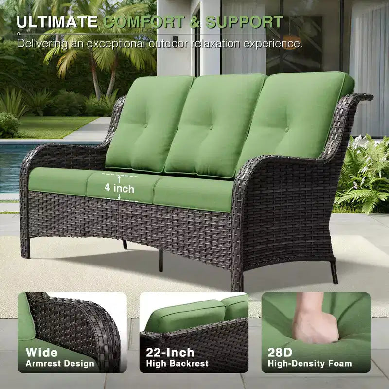 Ensemble de canapés d'extérieur UPTIOT Premium avec fauteuils pivotants et poufs multifonctionnels