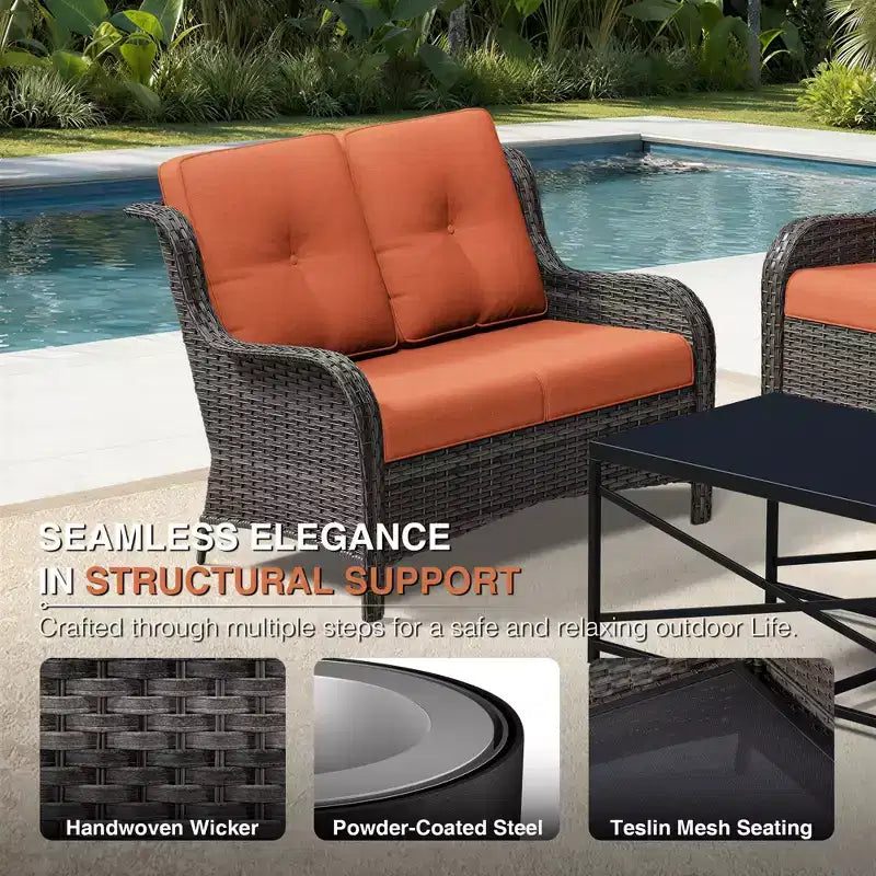 Ensemble de canapés d'extérieur UPTIOT Premium avec fauteuils pivotants et poufs multifonctionnels