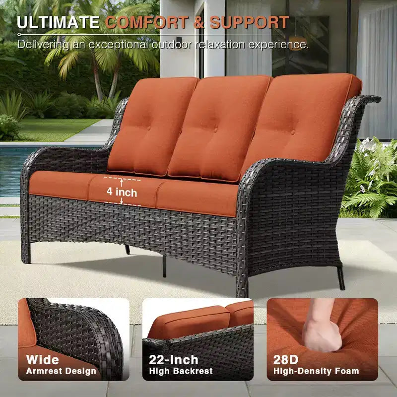 Ensemble de canapés d'extérieur UPTIOT Premium avec fauteuils pivotants et poufs multifonctionnels