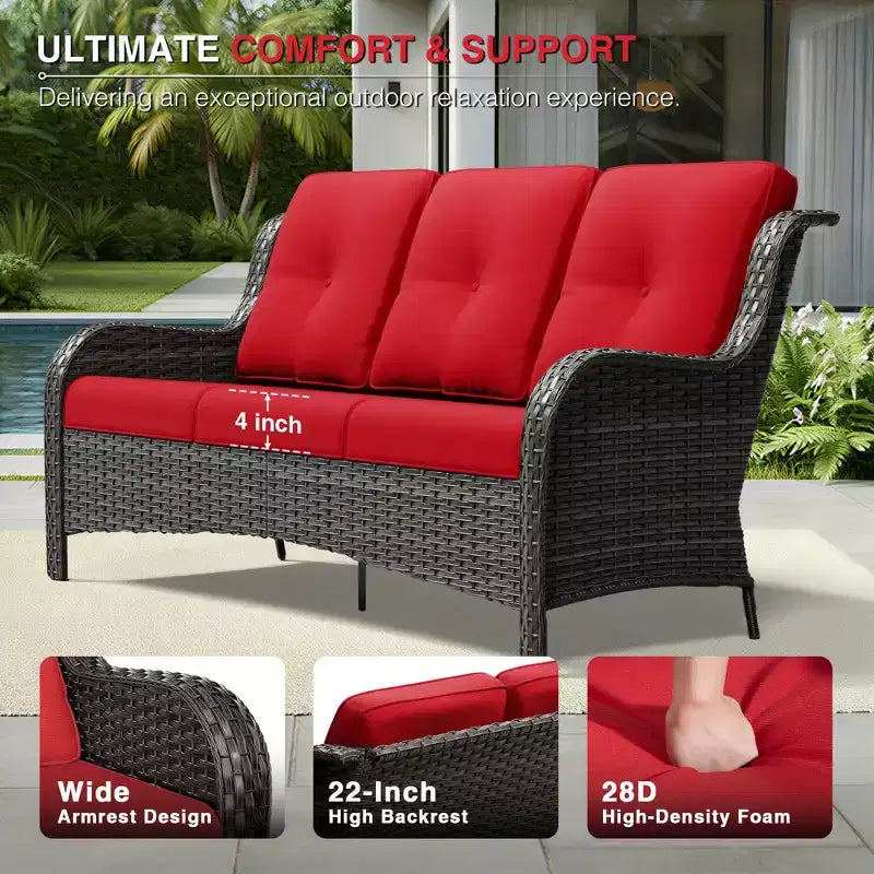 Ensemble de canapés d'extérieur UPTIOT Premium avec fauteuils pivotants et poufs multifonctionnels