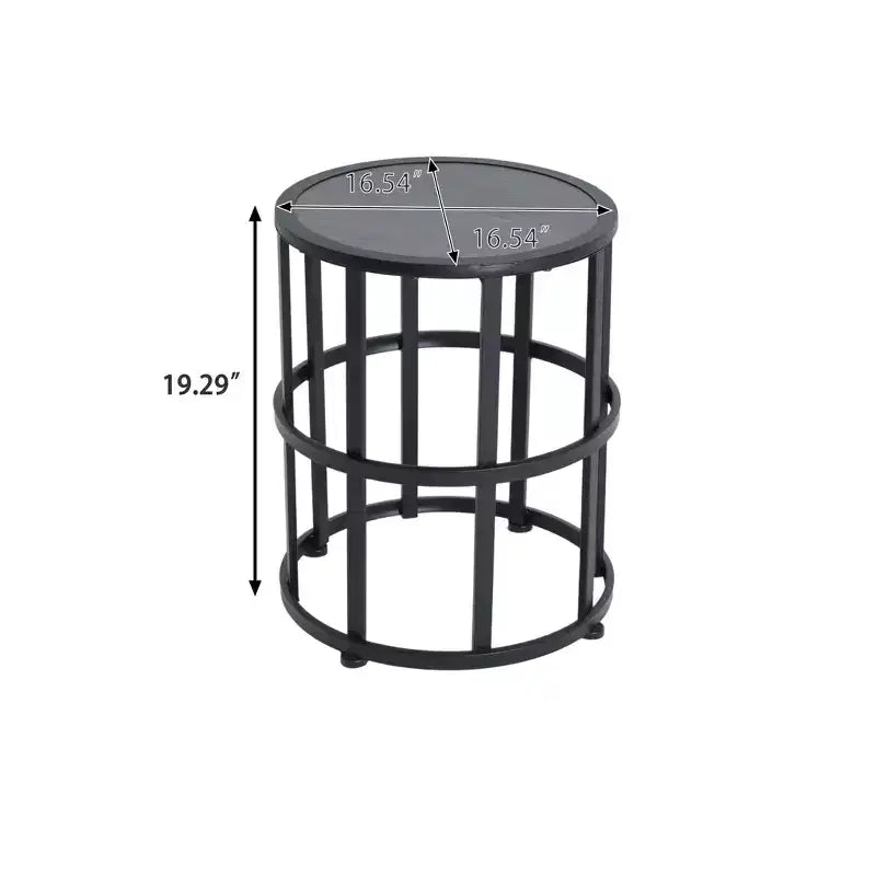 Christopher Knight Home Orietta Lot de 3 chaises longues d'extérieur réglables en corde avec table d'appoint en carrelage céramique