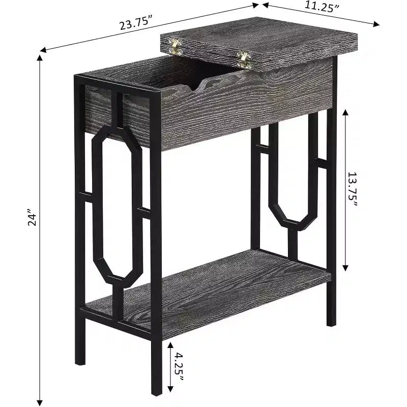 HomeStock Rectangle Metal Table Top End Table 1 -piece