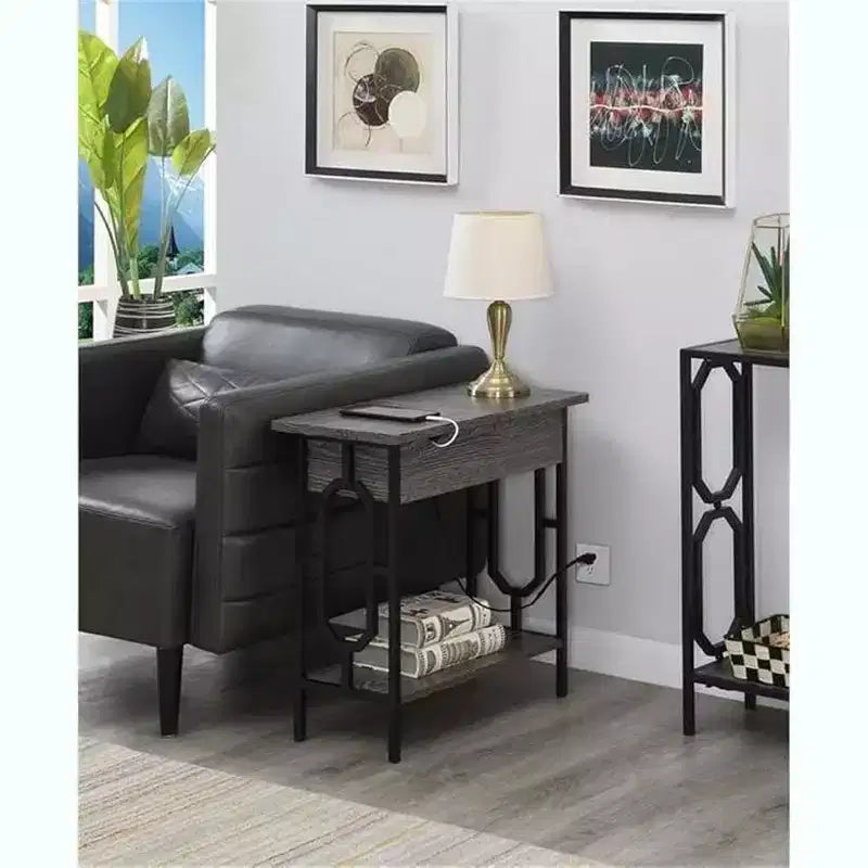 HomeStock Rectangle Metal Table Top End Table 1 -piece