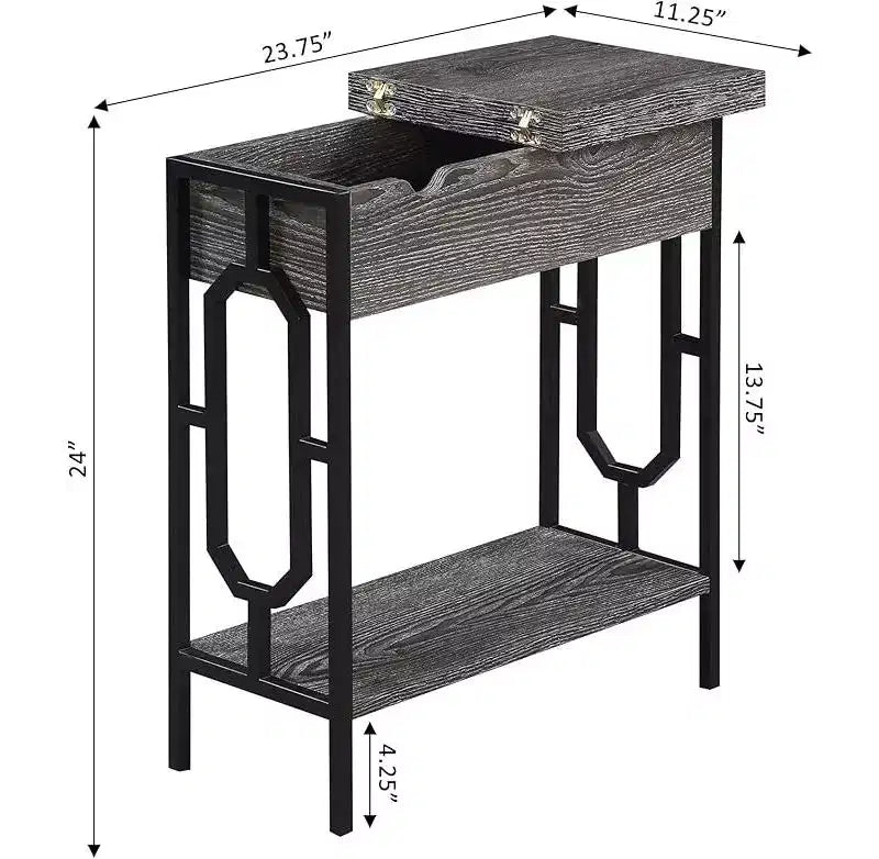 HomeStock Rectangle Metal Table Top End Table 1 -piece