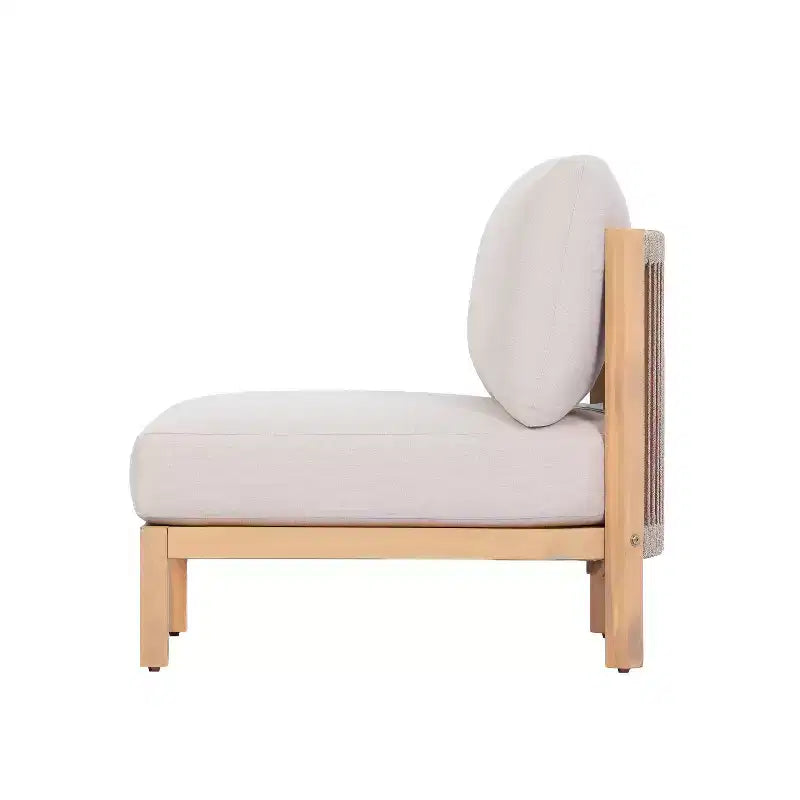 Christopher Knight Home Phanupong Salon de jardin moderne 3 pièces en bois d'acacia avec tressage en corde et design à lattes