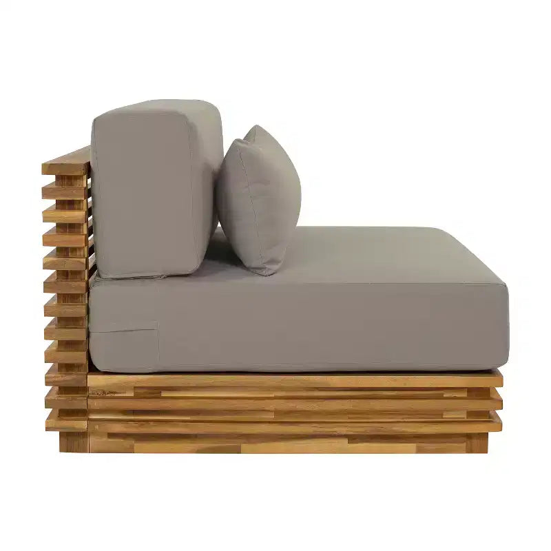 Christopher Knight Home Nolan Ensemble de conversation de patio moderne 3 pièces en bois d'acacia avec fauteuils club surdimensionnés et table d'appoint