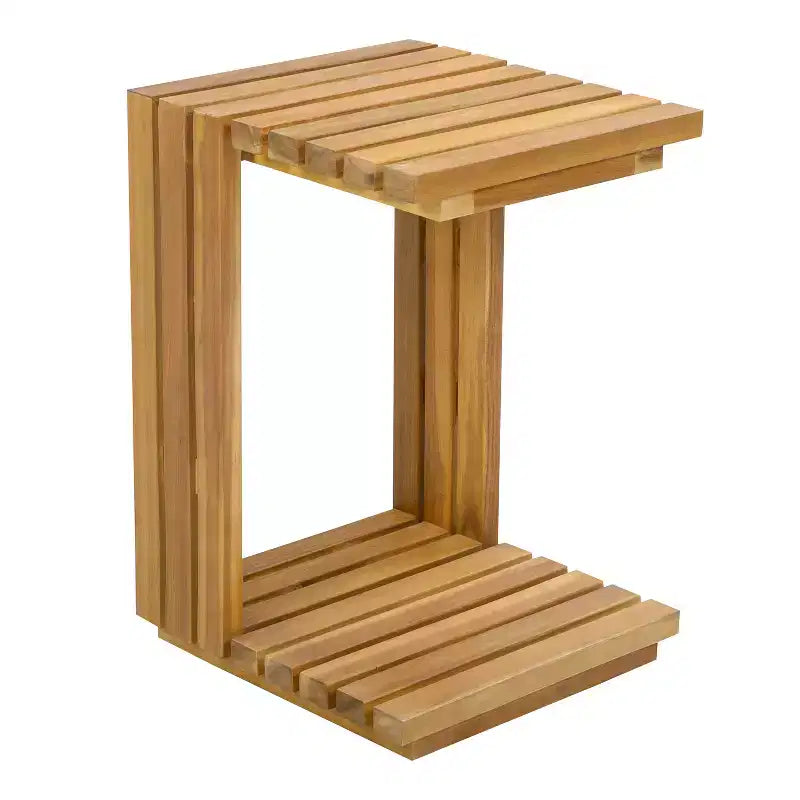 Christopher Knight Home Nolan Ensemble de conversation de patio moderne 3 pièces en bois d'acacia avec fauteuils club surdimensionnés et table d'appoint