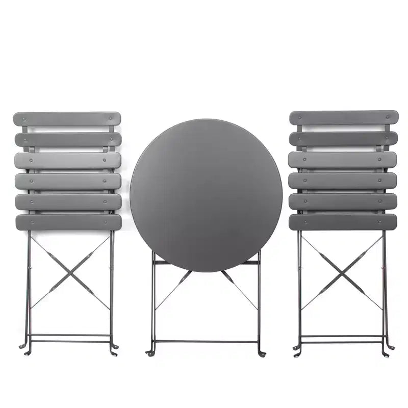 Ensemble de 3 chaises et table de bistrot en métal pour balcon/patio