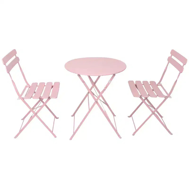 Ensemble de 3 chaises et table de bistrot en métal pour balcon/patio