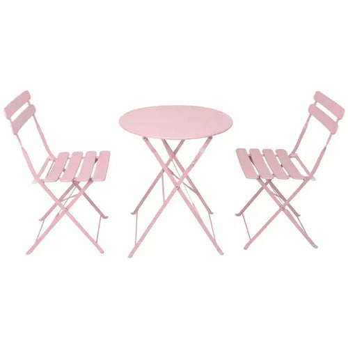 Ensemble de 3 chaises et table de bistrot en métal pour balcon/patio