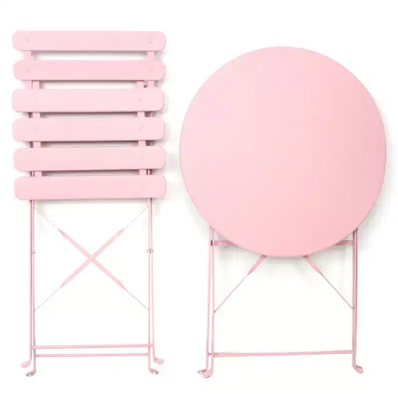 Ensemble de 3 chaises et table de bistrot en métal pour balcon/patio