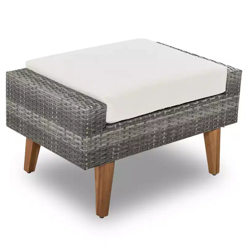 GDFStudio Arthur Salon de conversation moderne 6 pièces en osier de polyéthylène avec table et coussins
