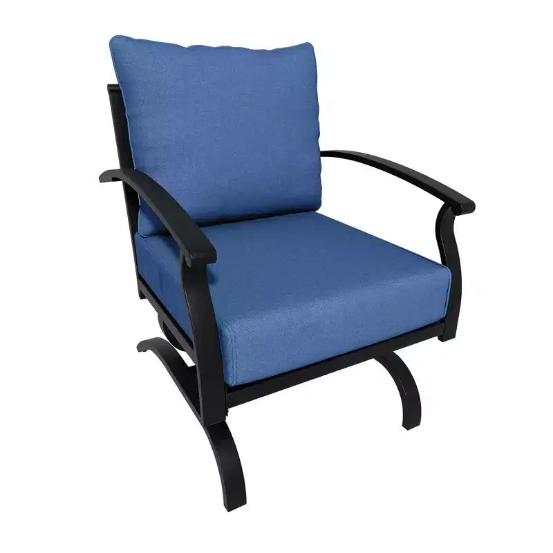 ALAULM Ensemble de conversation de terrasse 5 places, Ensemble de canapé-fauteuil à bascule extérieur avec coussins épais et table basse, Ensemble de meubles de bistrot