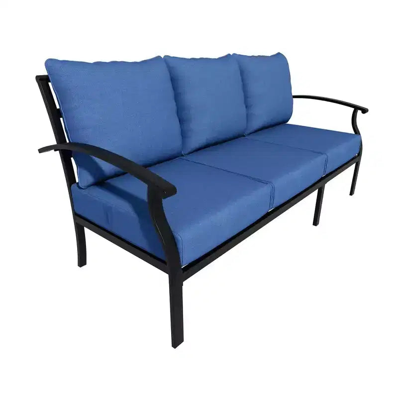 ALAULM Ensemble de conversation de terrasse 5 places, Ensemble de canapé-fauteuil à bascule extérieur avec coussins épais et table basse, Ensemble de meubles de bistrot