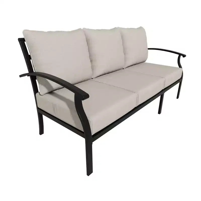 ALAULM Ensemble de conversation de terrasse 5 places, Ensemble de canapé-fauteuil à bascule extérieur avec coussins épais et table basse, Ensemble de meubles de bistrot