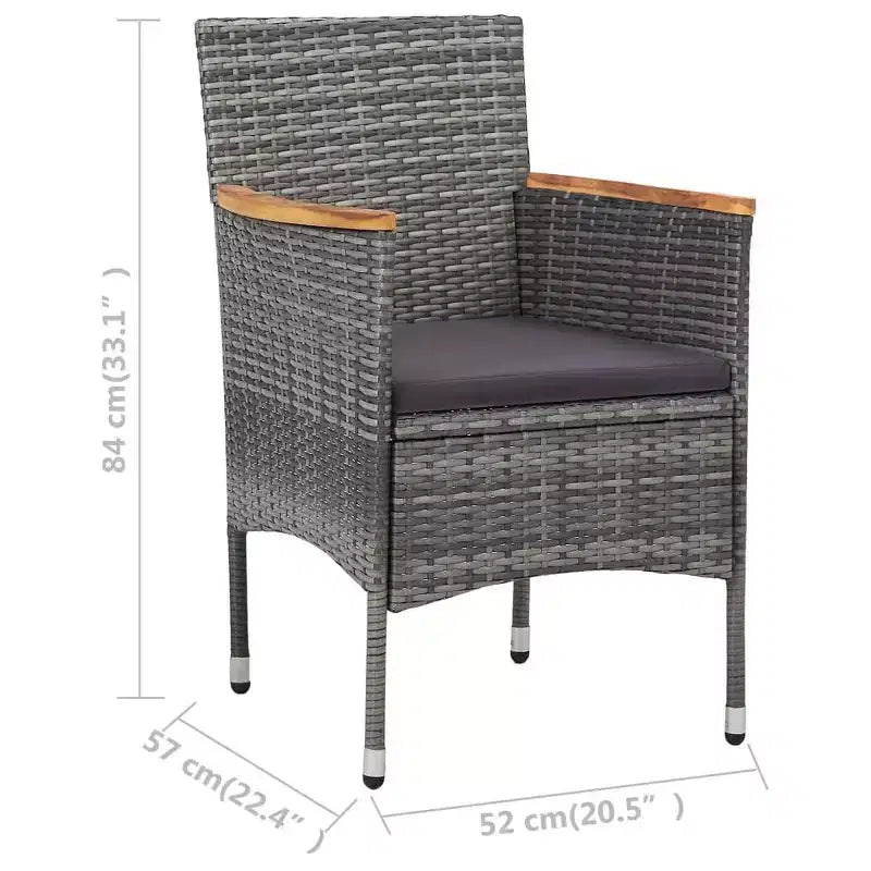 vidaXL Ensemble de salle à manger gris et marron