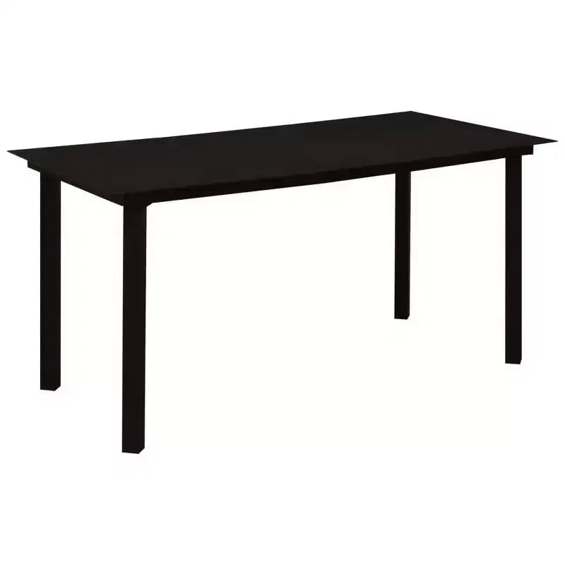 vidaXL Salon de jardin noir résine tressée, acier revêtu par poudre, verre