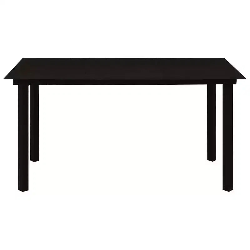 vidaXL Salon de jardin noir résine tressée, acier revêtu par poudre, verre