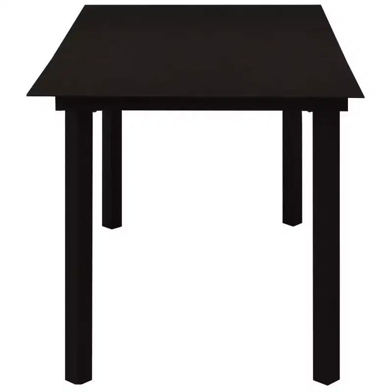 vidaXL Salon de jardin noir résine tressée, acier revêtu par poudre, verre