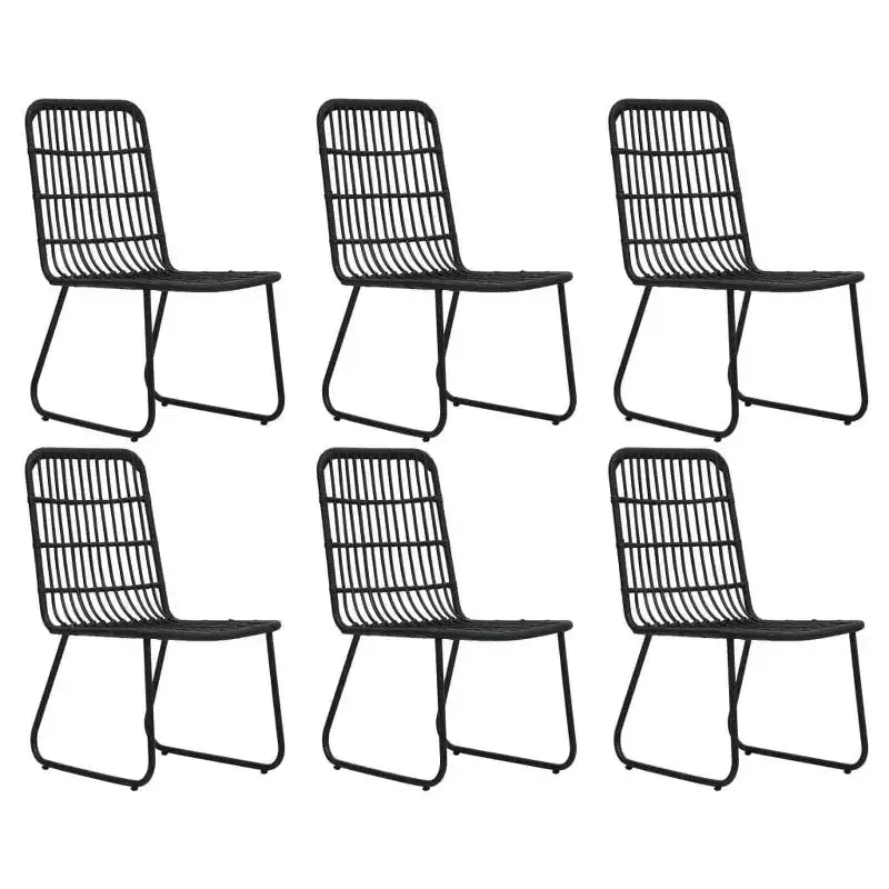vidaXL Salon de jardin noir résine tressée, acier revêtu par poudre, verre