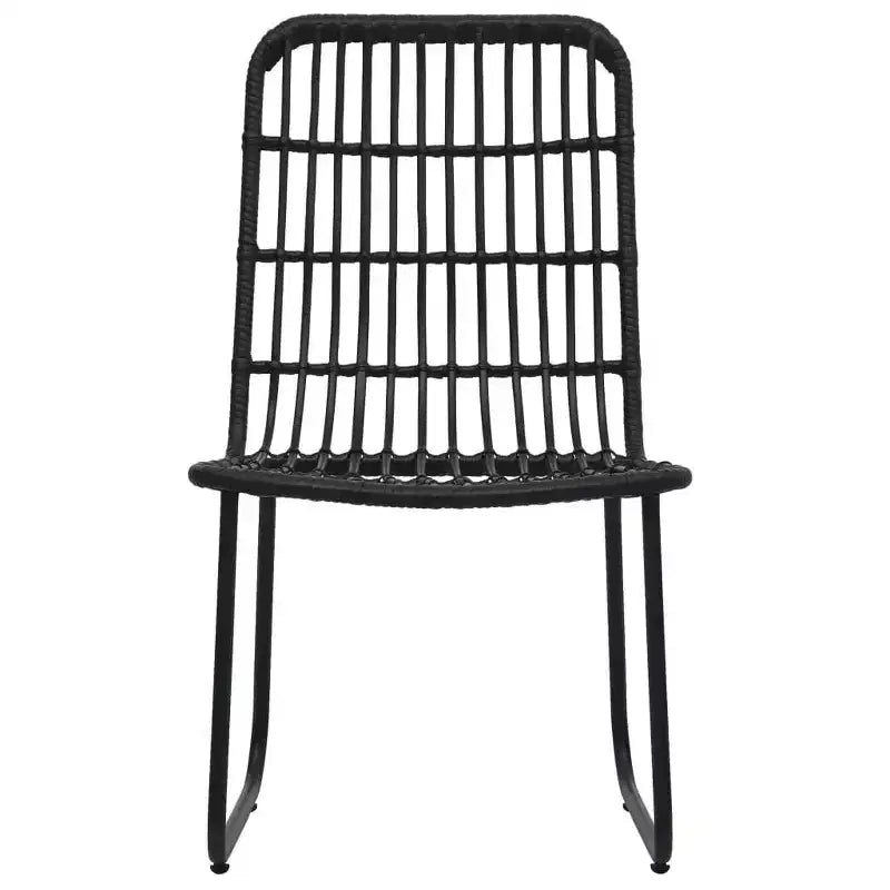 vidaXL Salon de jardin noir résine tressée, acier revêtu par poudre, verre