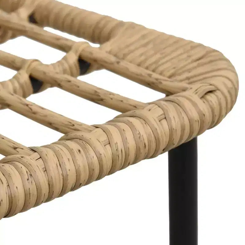 vidaXL Ensemble de salle à manger Rotin PE noir, chêne, acier laqué, verre