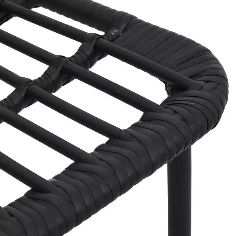 vidaXL Ensemble de salle à manger Noir Résine tressée, acier laqué, verre Grand