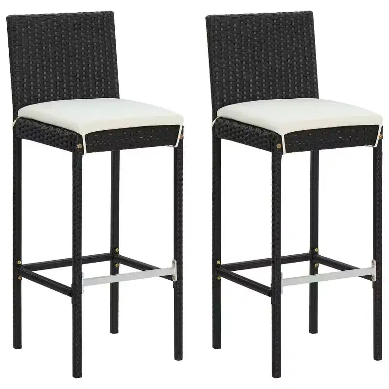 vidaXL Ensemble de bar de jardin noir Rotin PE, acier poudré, polyester