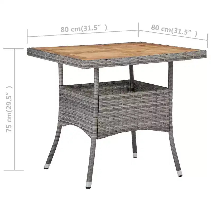 vidaXL Ensemble de Repas de Jardin en Rotin Synthétique Gris Nombreuses Places