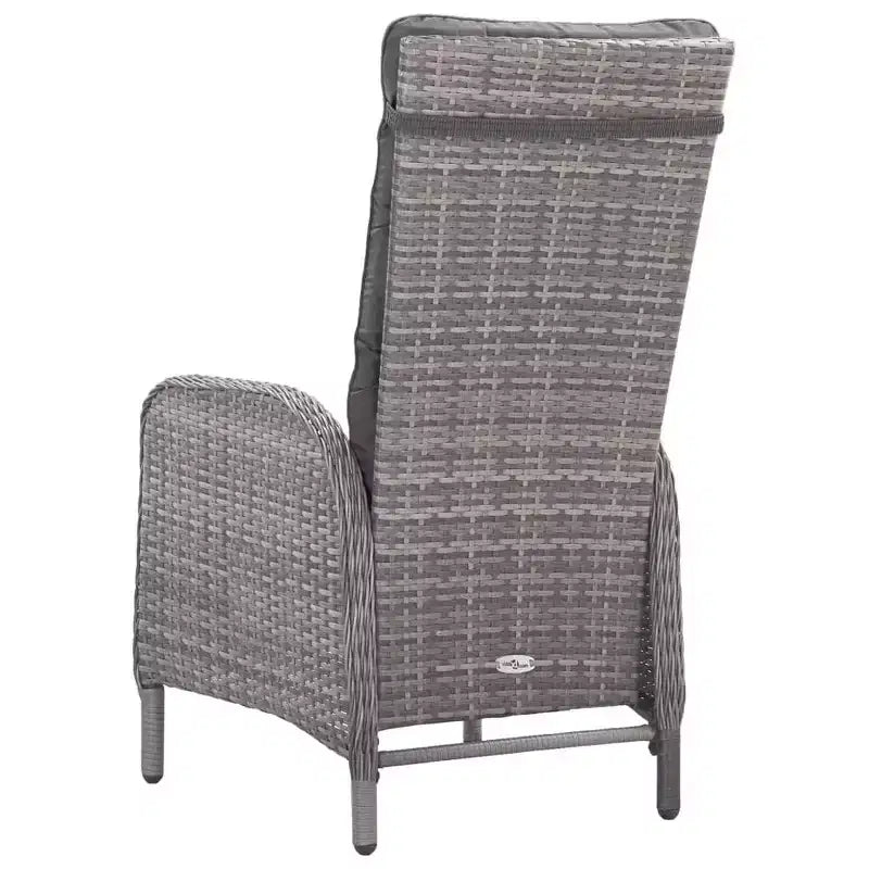 vidaXL Ensemble de Repas de Jardin en Rotin Synthétique Gris Nombreuses Places