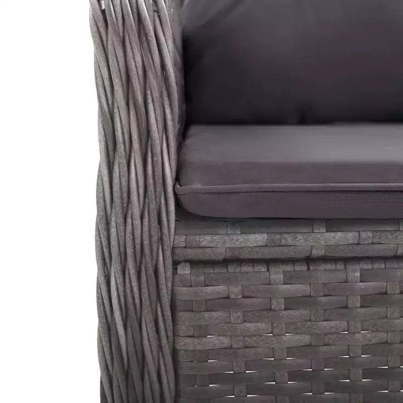 vidaXL Ensemble de Repas de Jardin en Rotin Synthétique Gris Nombreuses Places