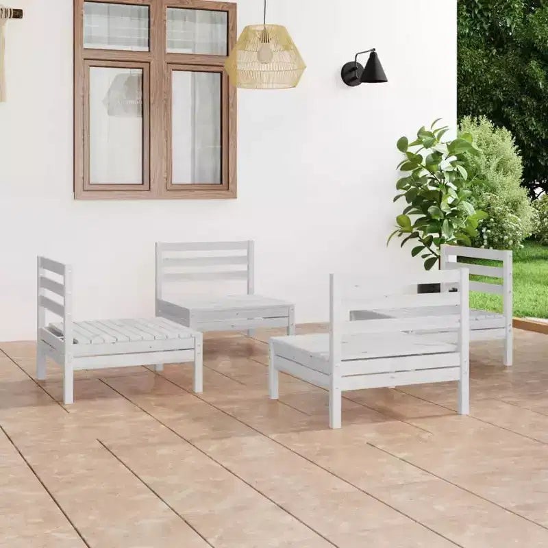 vidaXL Ensemble de mobilier de jardin en pin massif 4 pièces 4 places
