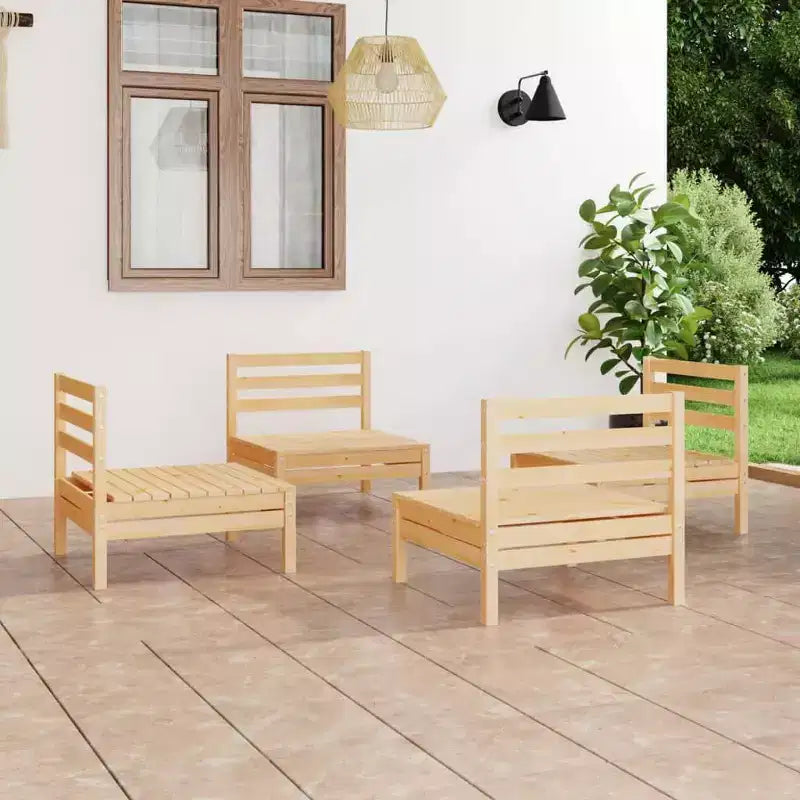 vidaXL Ensemble de mobilier de jardin en pin massif 4 pièces 4 places