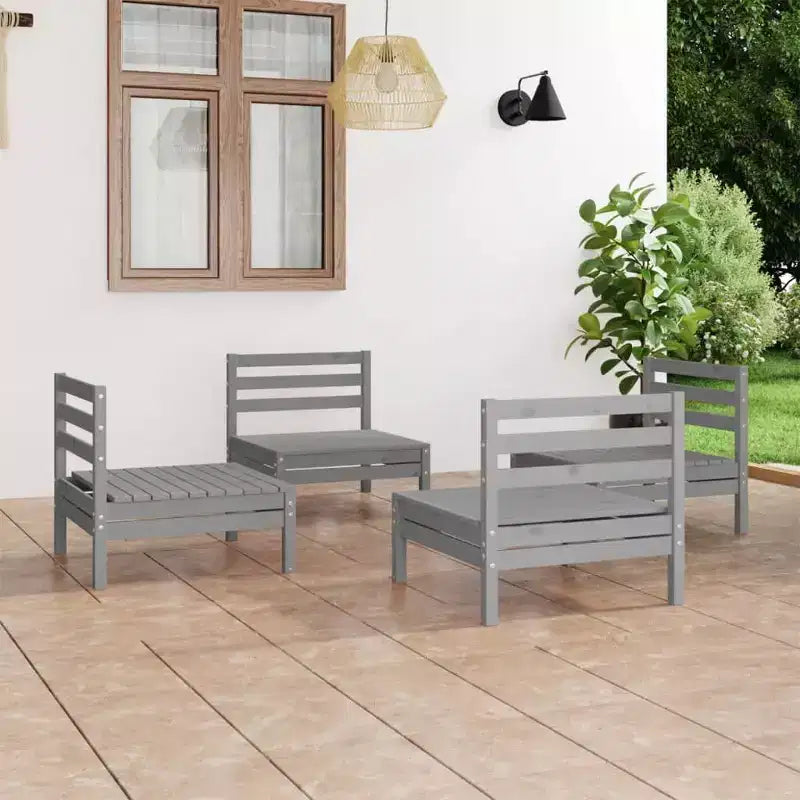 vidaXL Ensemble de mobilier de jardin en pin massif 4 pièces 4 places