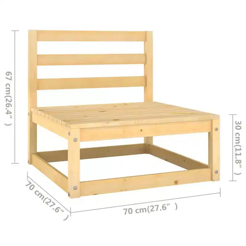 vidaXL Salon de jardin Pin massif Pin naturel Bois massif Modularité moyenne